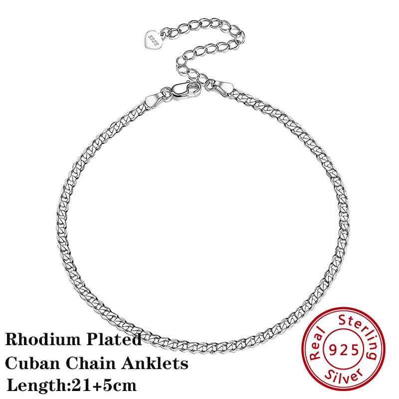 14K Gold Plated Sterling Silver Anklets (22 style options)