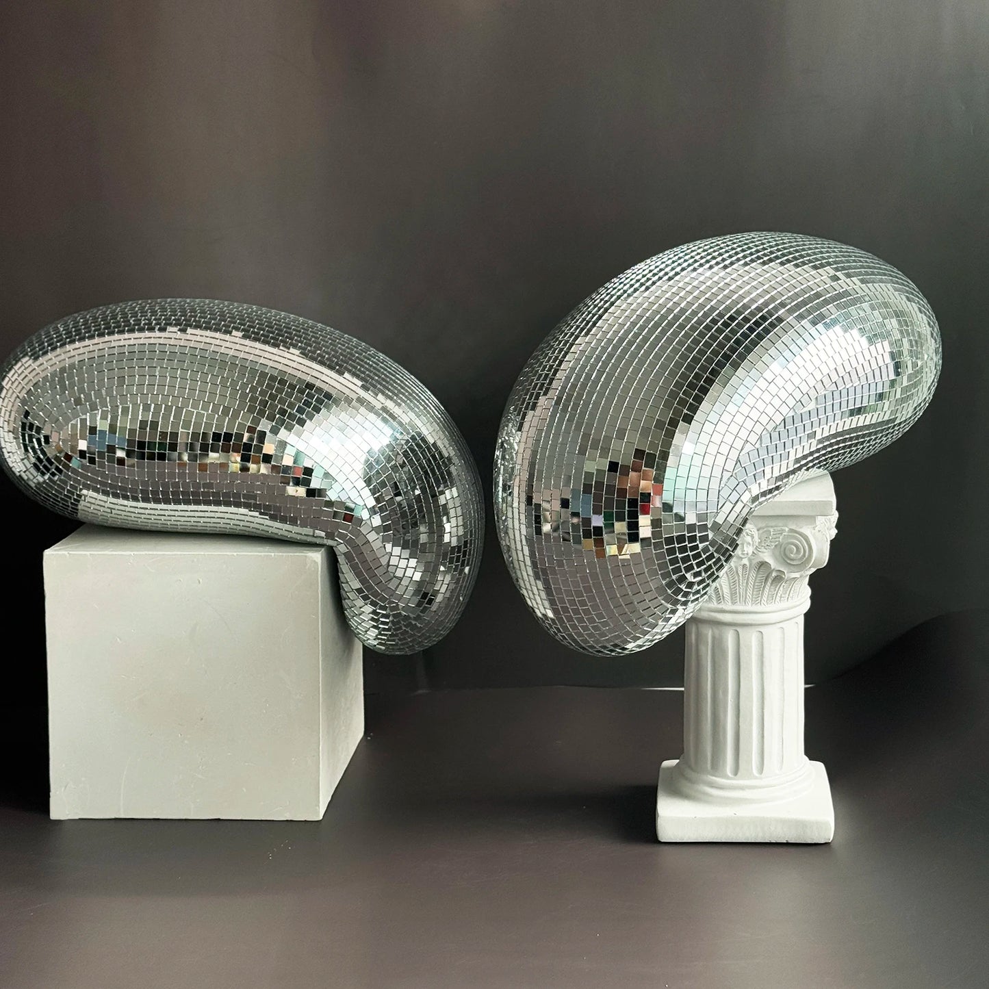 Melted Disco Ball Shelf Decor