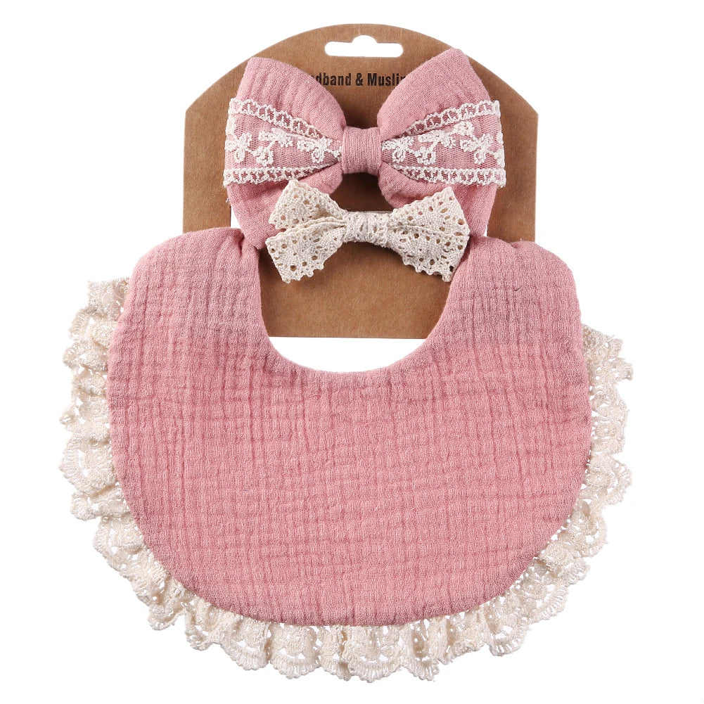 Muslin Baby Bib & Bows