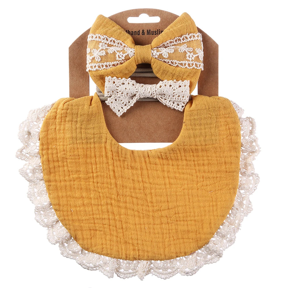 Muslin Baby Bib & Bows