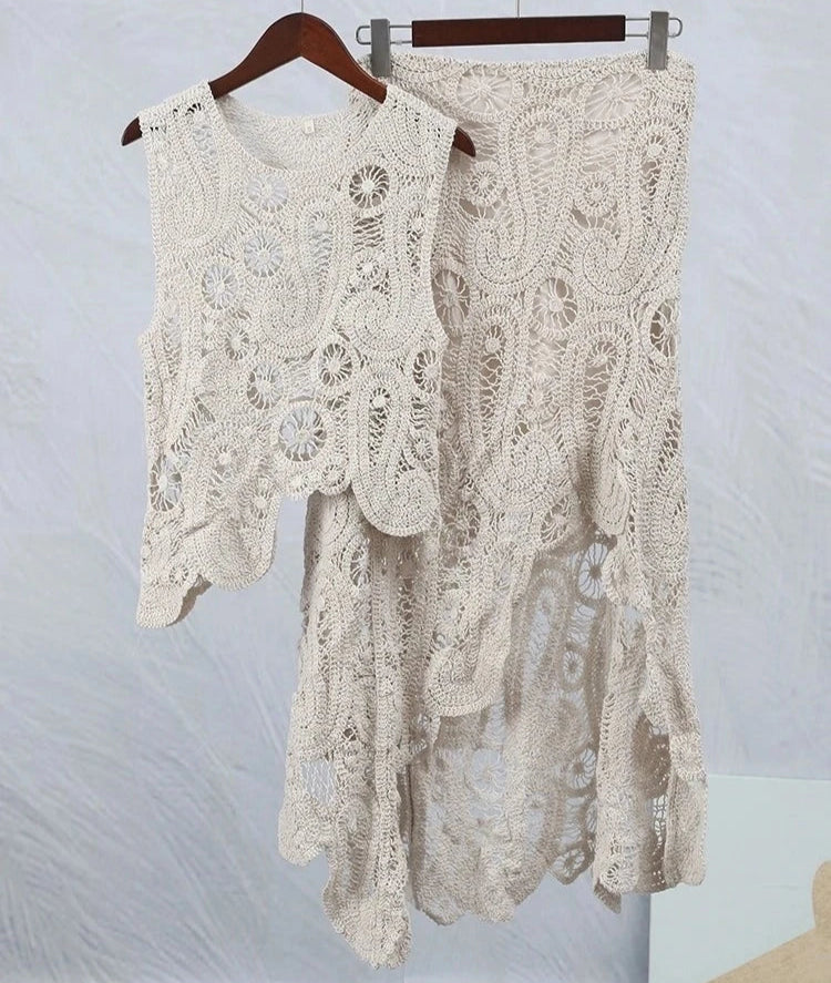 Crochet Top & Skirt Set