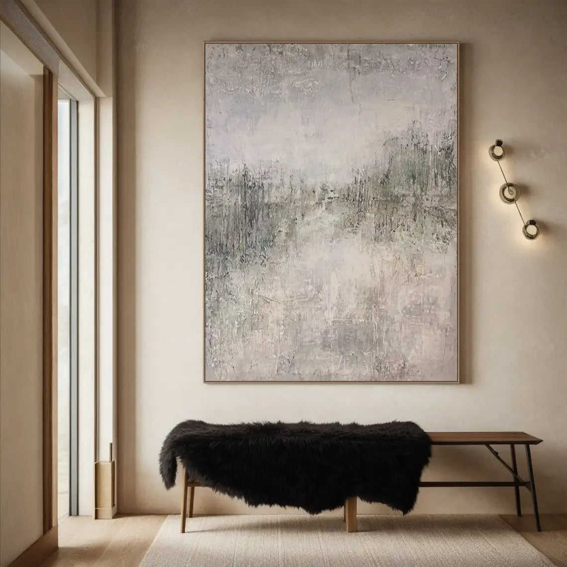 Neutral Minimalist Painting on Flat Canvas (no frame)