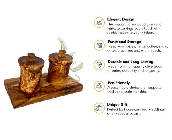 Olive Wood Canister Set