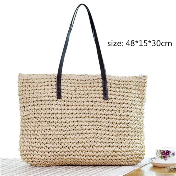 Straw Beach Bag (various options)