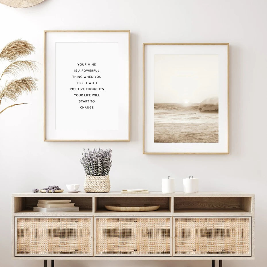 Neutral Abstract Boho Wall Poster Prints