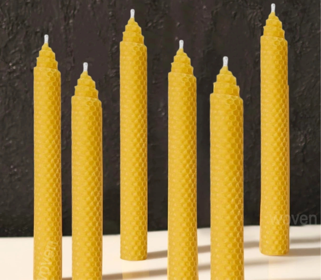 Hand-Rolled Beeswax Taper Candles