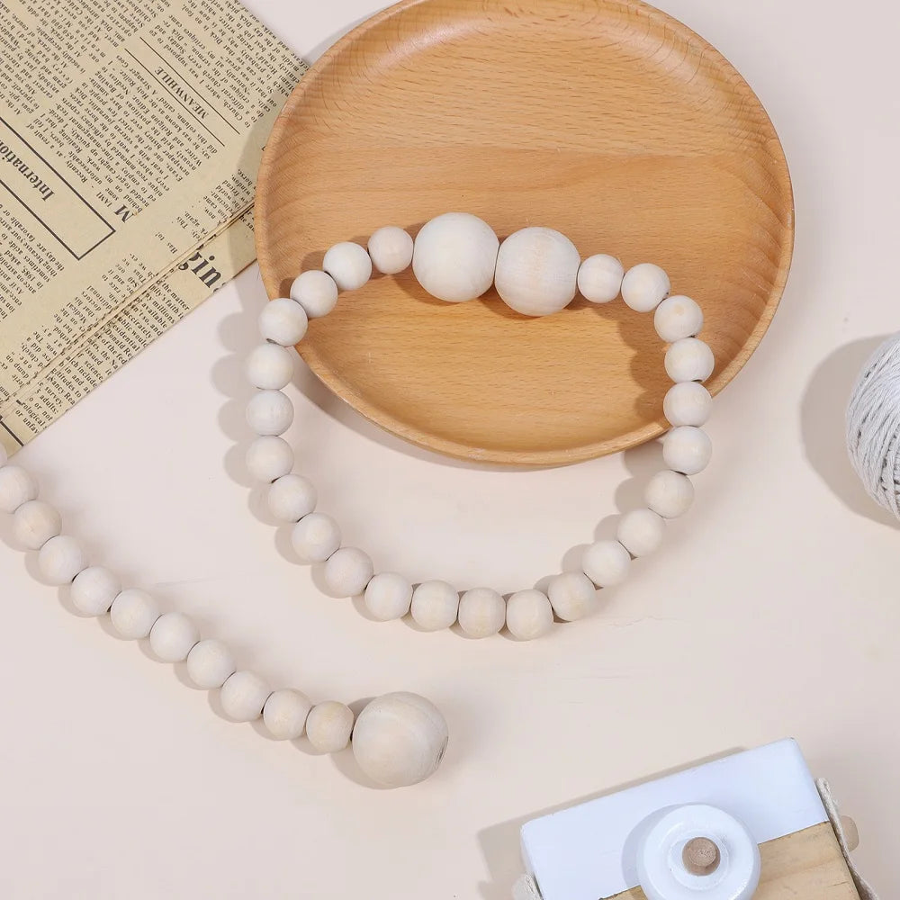 Magnetic Wood Bead Curtain Tiebacks
