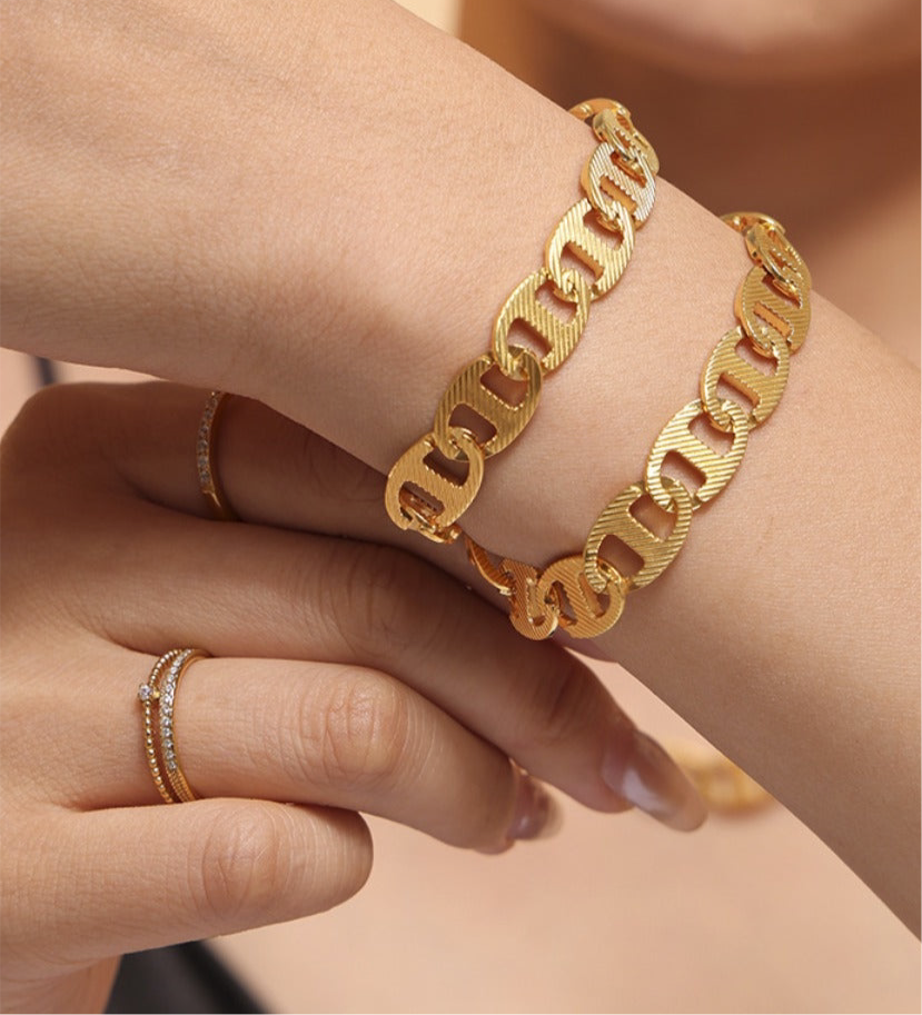 18K Gold-Plated Stainless Steel Chain Bracelet