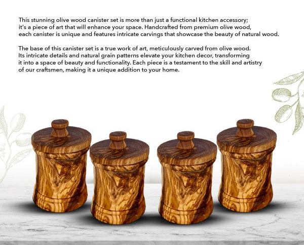 Olive Wood Canister Set