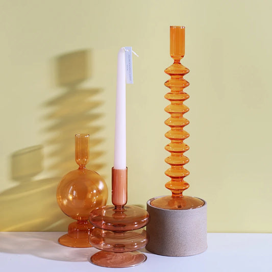 Boho Glass Candle Holders