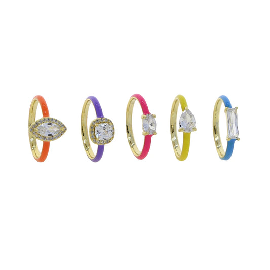Enamel & Cubic Zirconia Ring