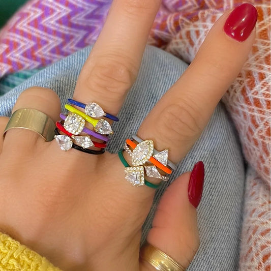 Enamel & Cubic Zirconia Ring