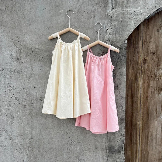Girls Spaghetti Strap Dress with Bow