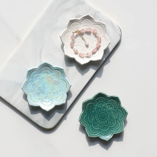 Mandala Ceramic Trinket Tray