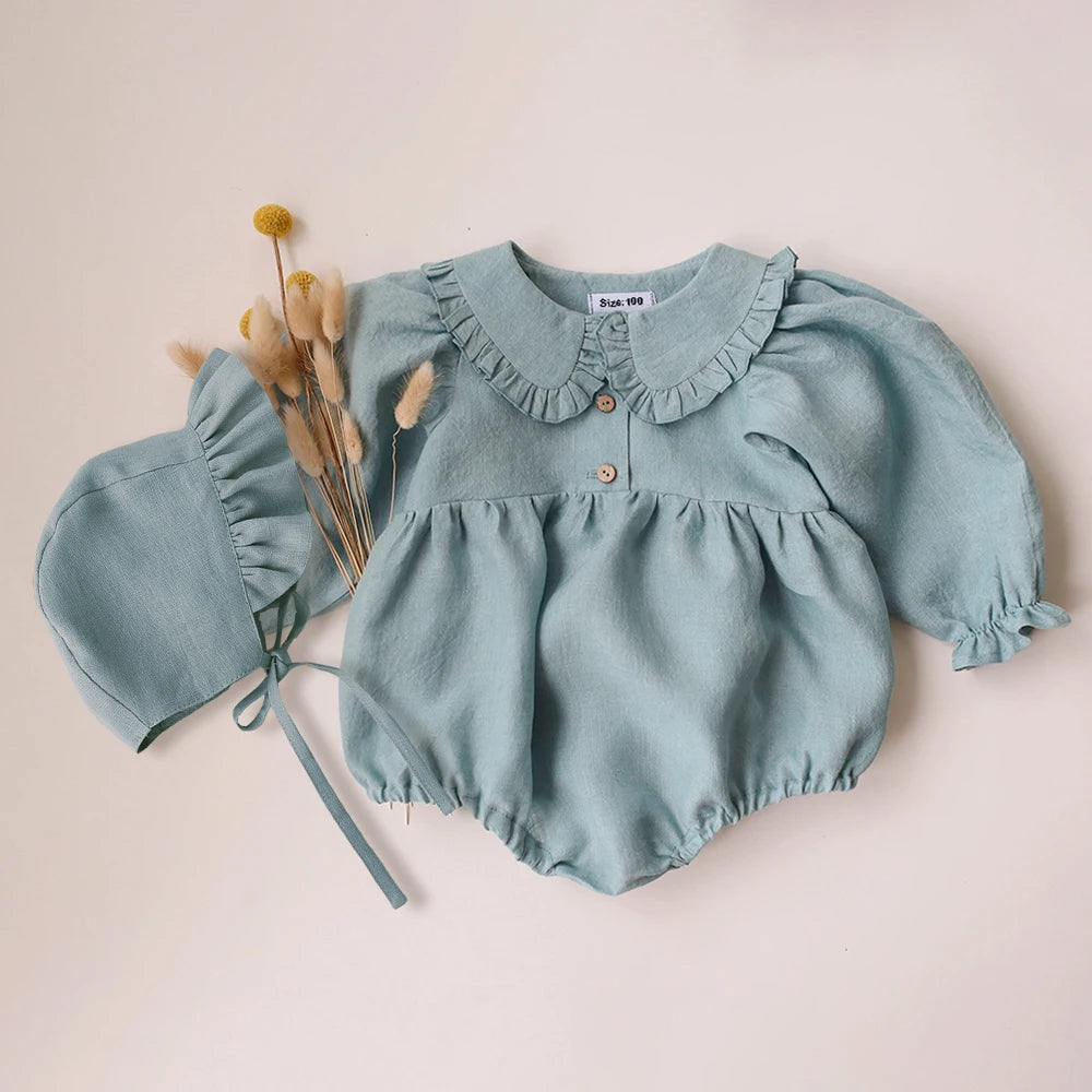 Baby Girls Romper & Hat Set (4 color options)