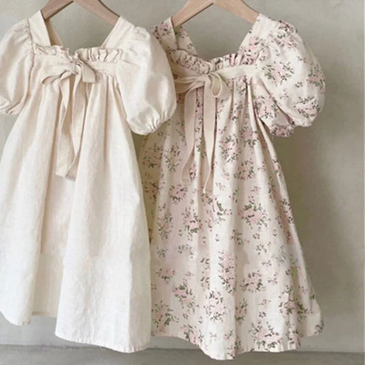 Girls' Bubble Sleeve Dress (2 colors)
