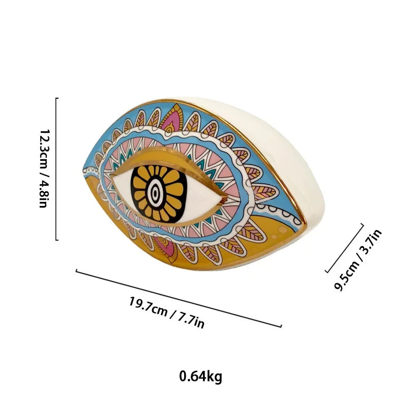 Ceramic & Enamel Evil Eye Sculpture