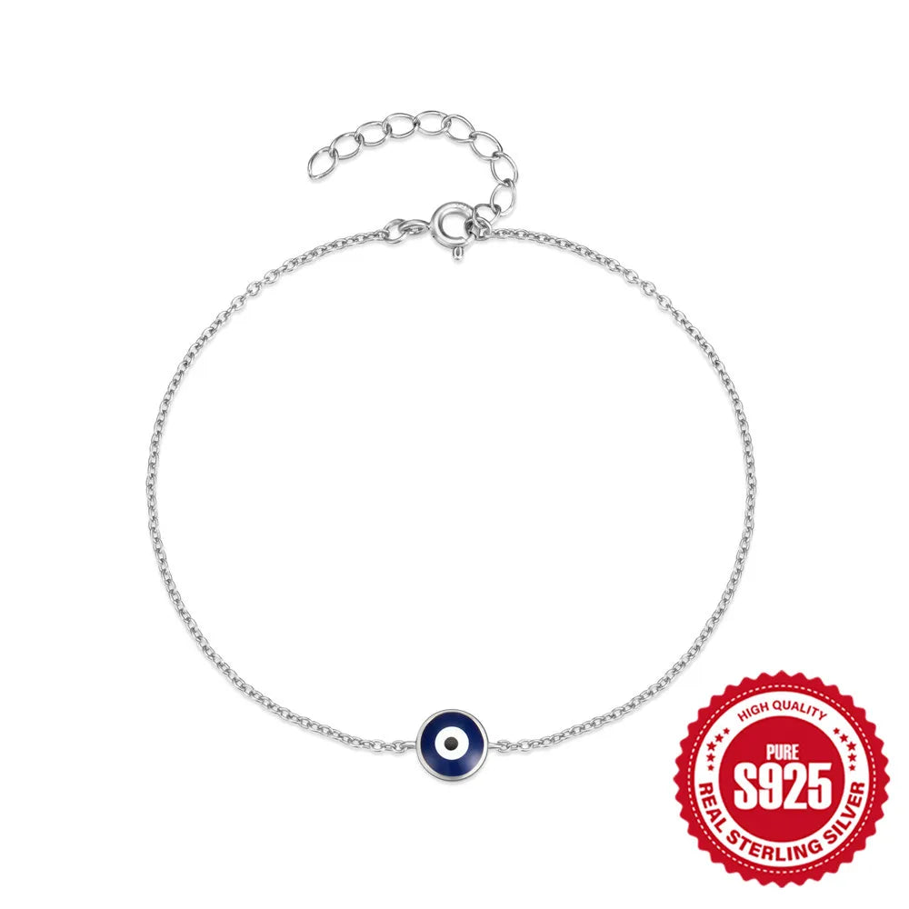 Sterling Silver & Zircon Evil Eye Bracelet (various designs)
