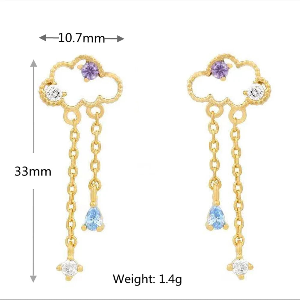Cloud, Star & Moon Chain Earrings (various styles)