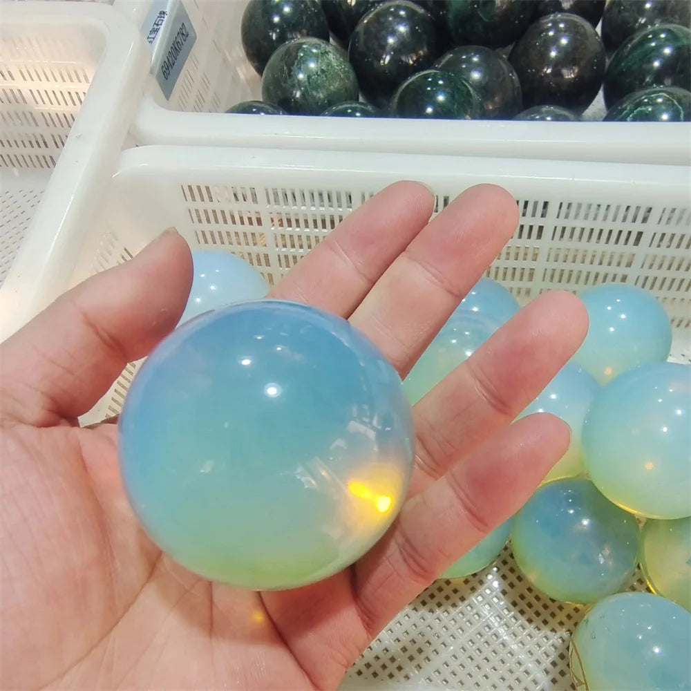 Natural White Opal Crystal Sphere