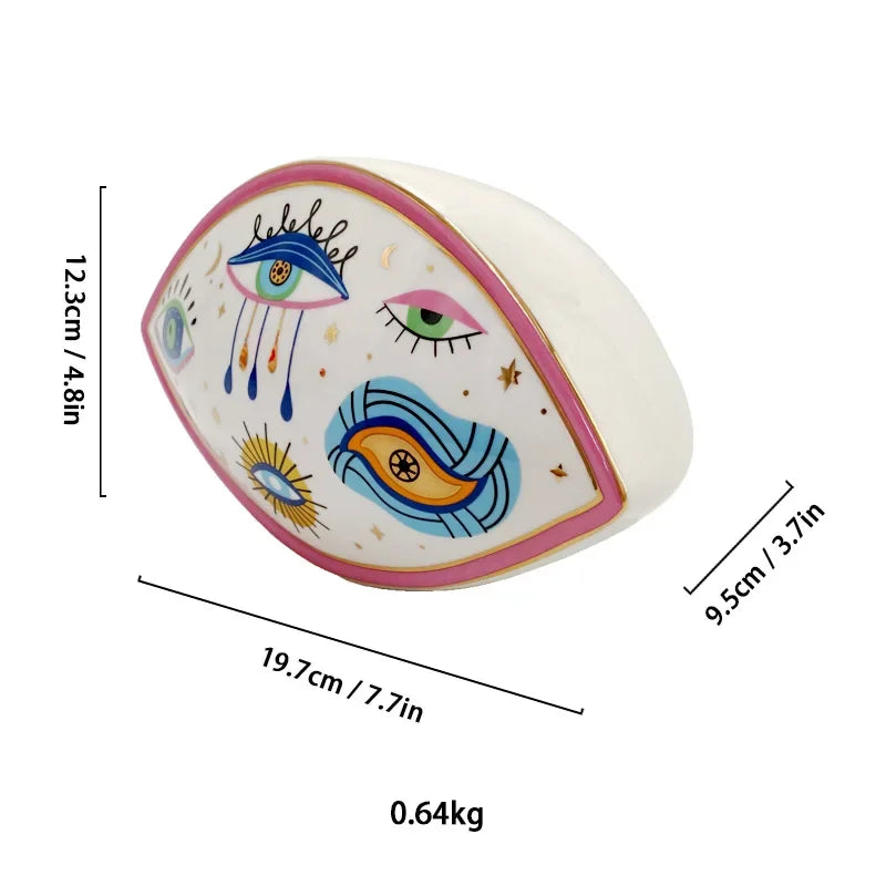 Ceramic & Enamel Evil Eye Sculpture