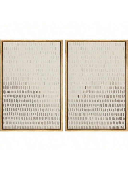 Neutral Abstract Lines Framed Canvas Print