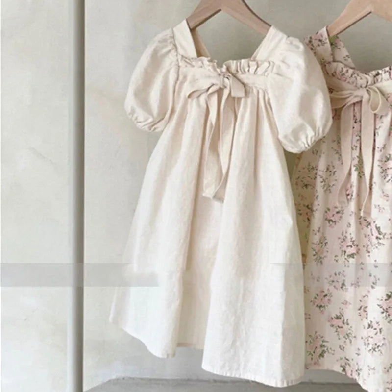 Girls' Bubble Sleeve Dress (2 colors)