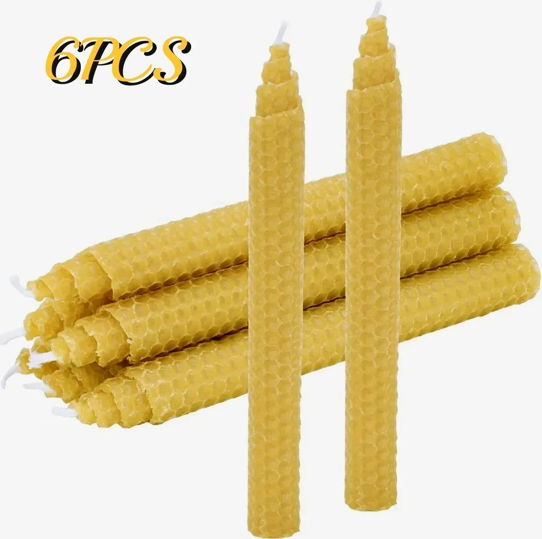 Hand-Rolled Beeswax Taper Candles