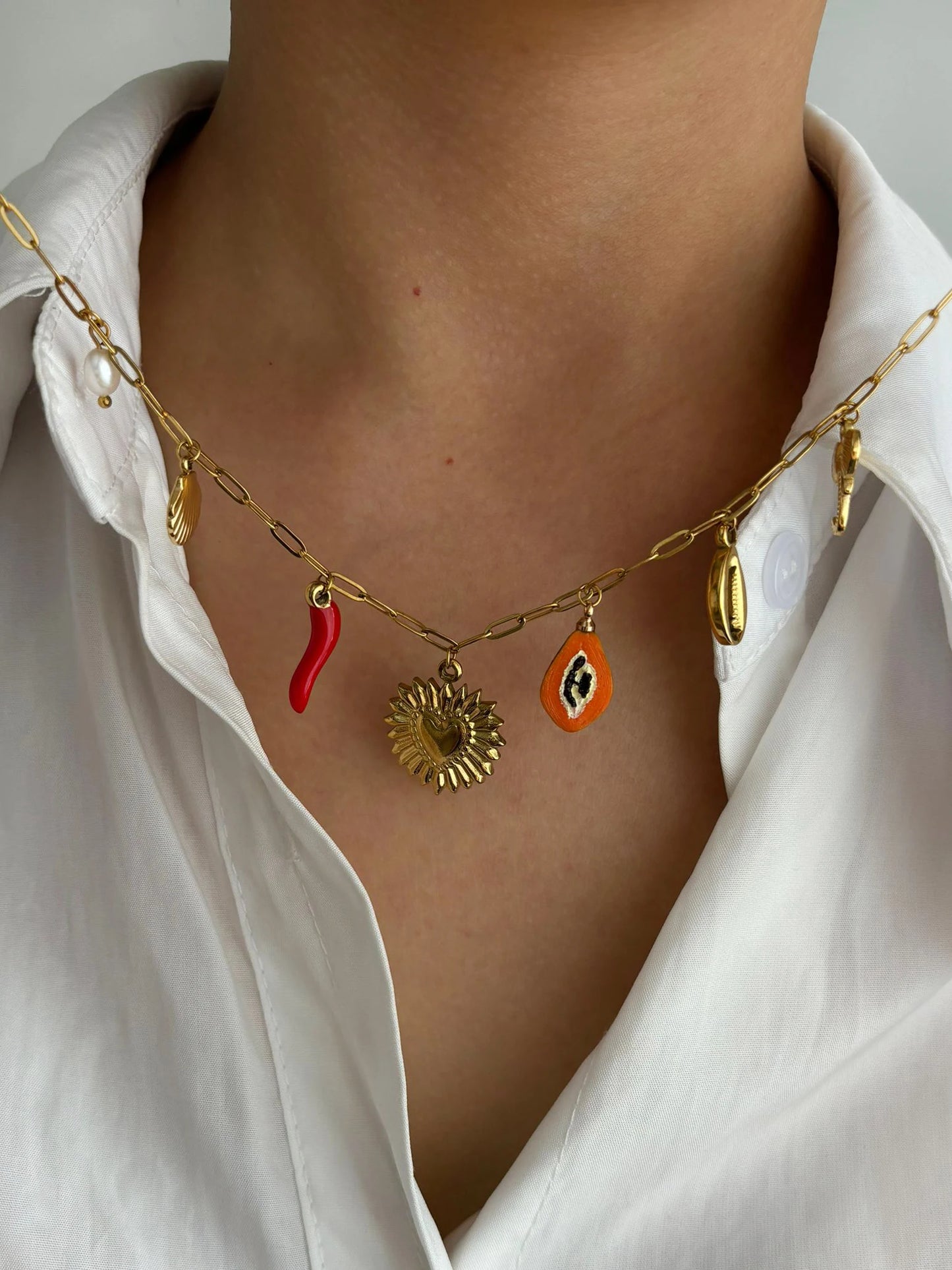 Charm Necklace (18K Gold Plated Stainless Steel)