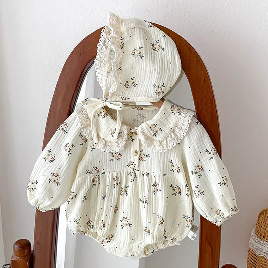 Baby Girl Long-Sleeved Floral Romper