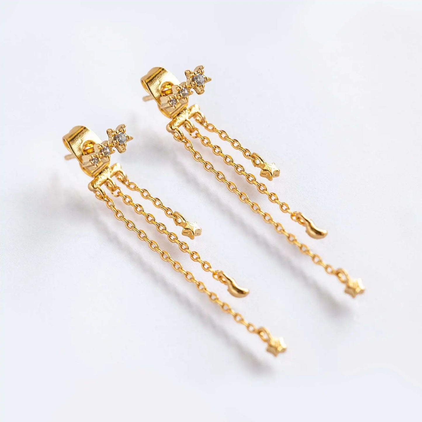 Cloud, Star & Moon Chain Earrings (various styles)