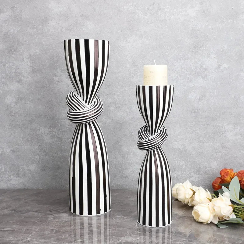 Striped Knot Single Candle Holder