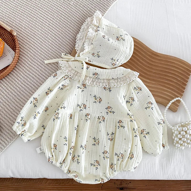 Baby Girl Long-Sleeved Floral Romper