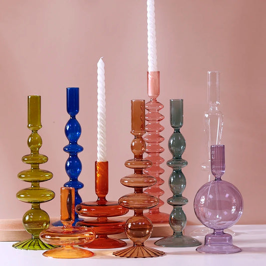 Boho Glass Candle Holders