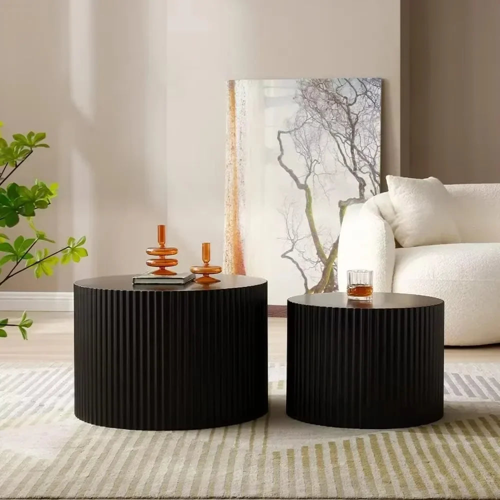 Round Nesting Coffee Tables Set