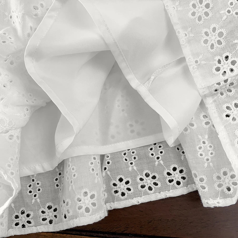 Girl's White Eyelet Dress (2 style options)
