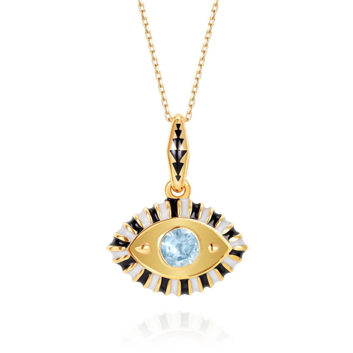 Stainless Steel Colorful Evil Eye Pendant Necklace