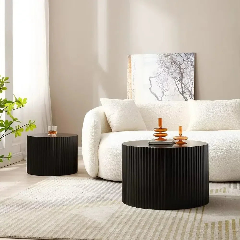 Round Nesting Coffee Tables Set