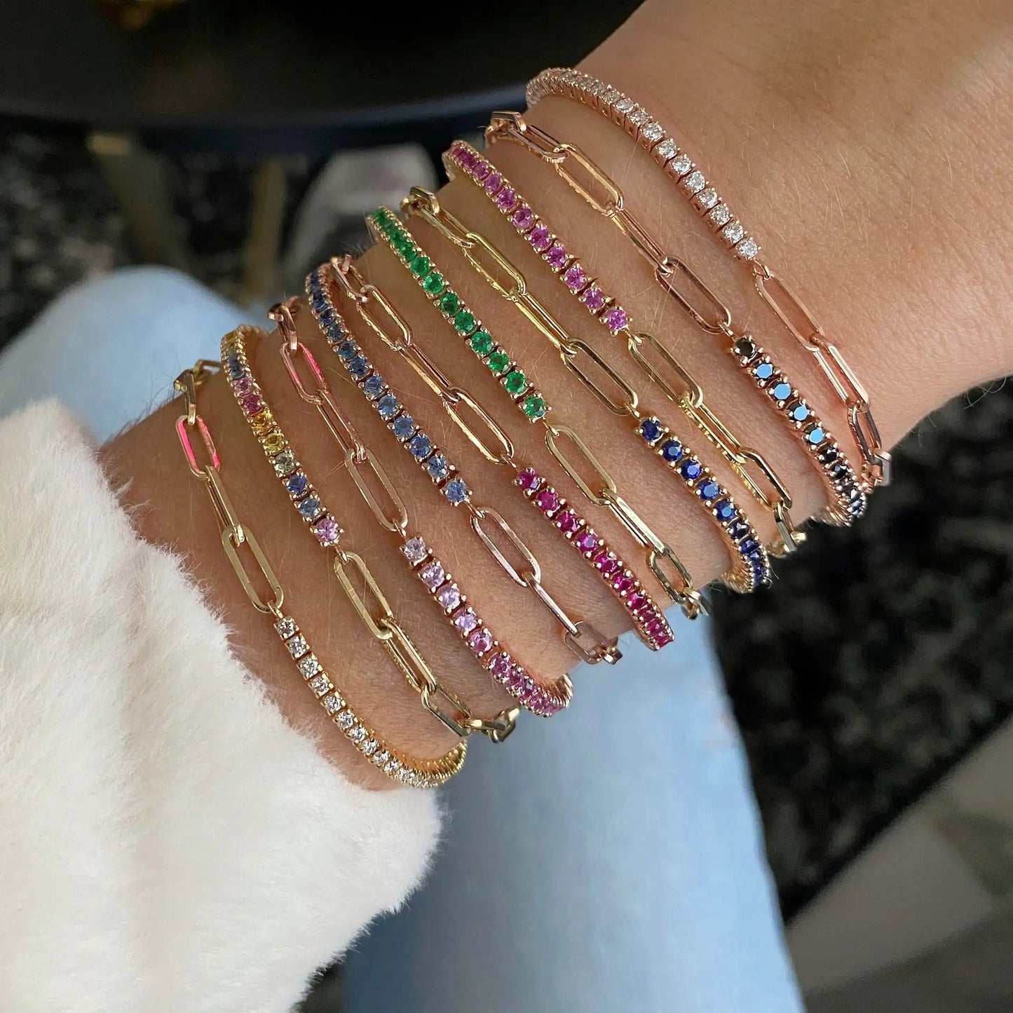 Copper & Cubic Zirconia Tennis Bracelets