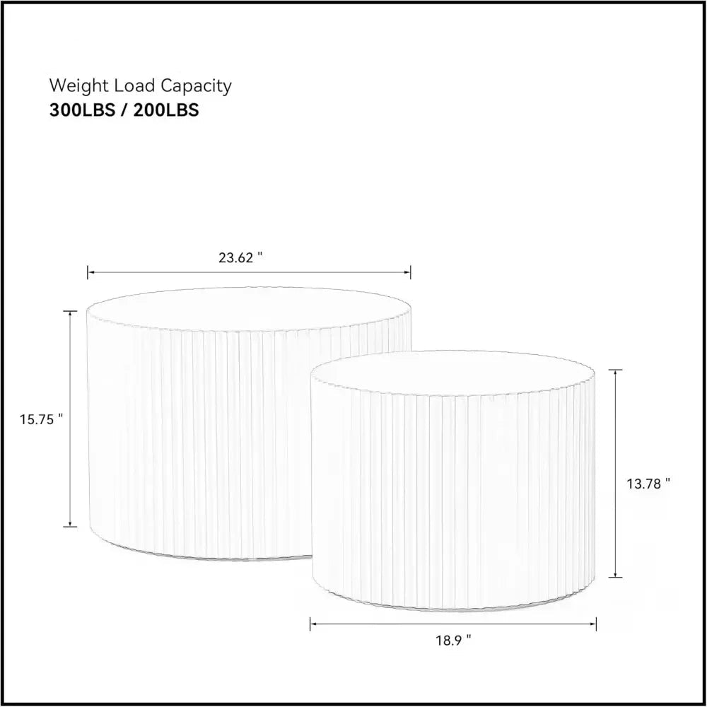 Round Nesting Coffee Tables Set