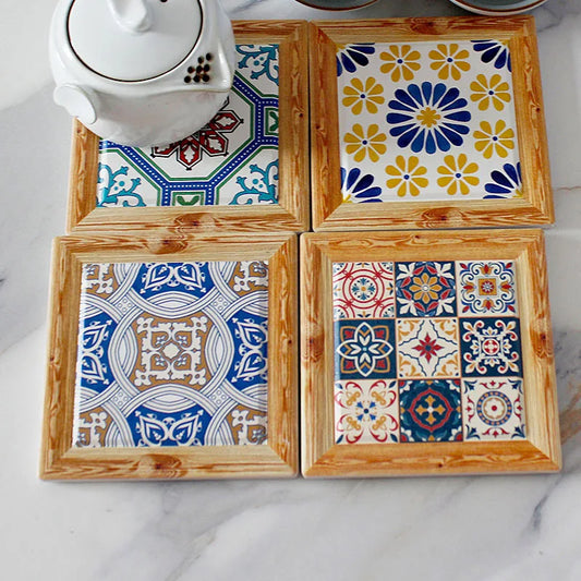Bohemian Ceramic Tile Trivet (Single or Set of 4)