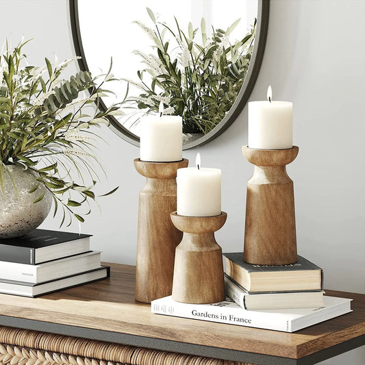 Wooden Candle Holders