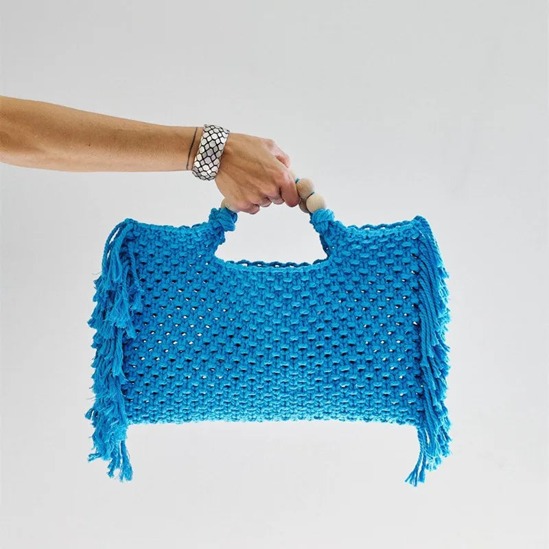 Crochet Boho Fringe Beach Bag