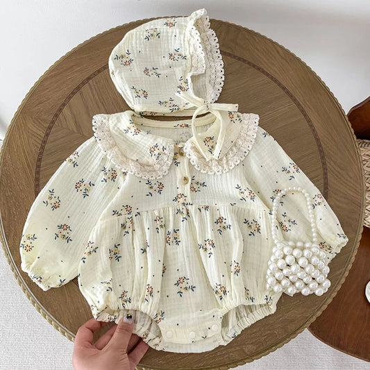 Baby Girl Long-Sleeved Floral Romper