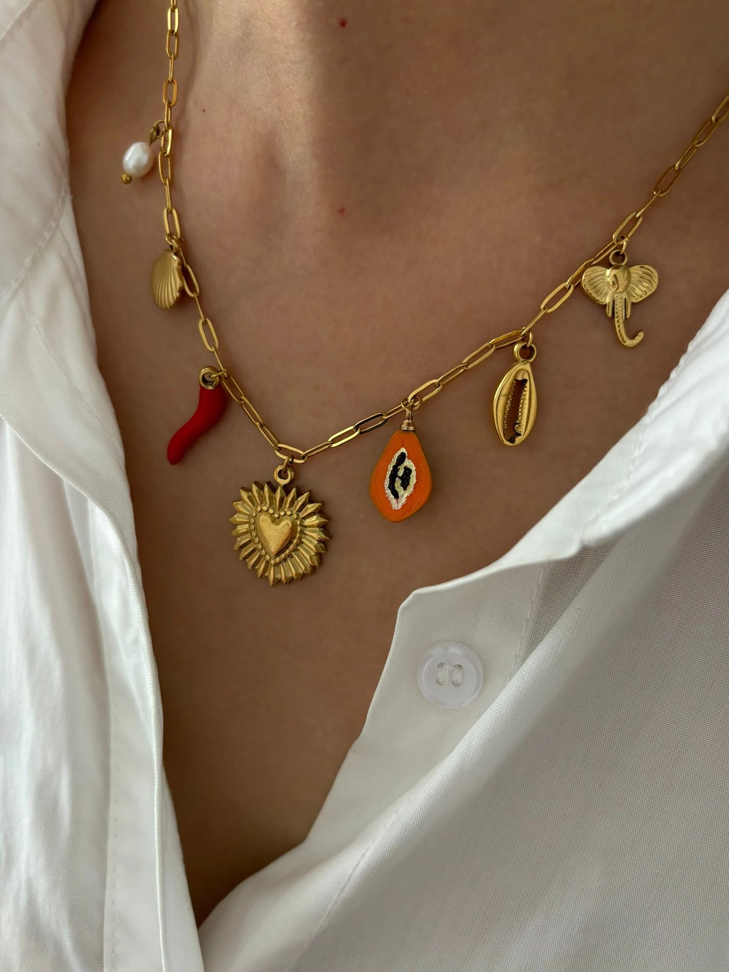 Charm Necklace (18K Gold Plated Stainless Steel)