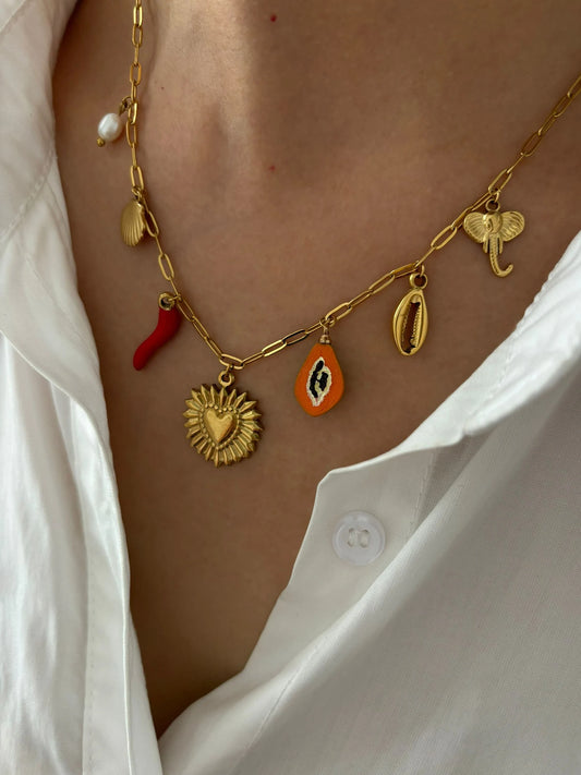 Charm Necklace (18K Gold Plated Stainless Steel)