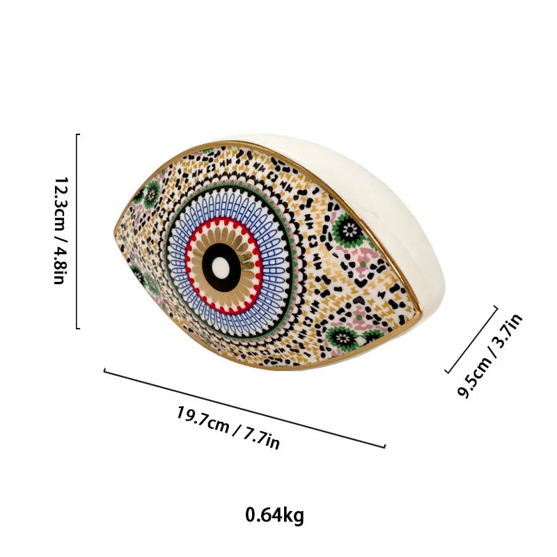 Ceramic & Enamel Evil Eye Sculpture