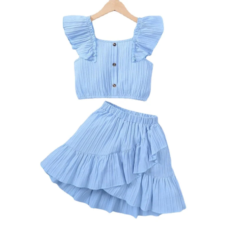 Girl's Top & Skirt Set
