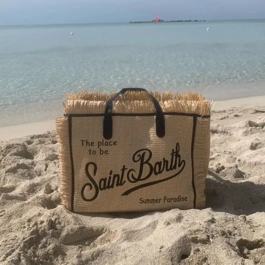 Saint Barth Straw Tassel Beach Bag