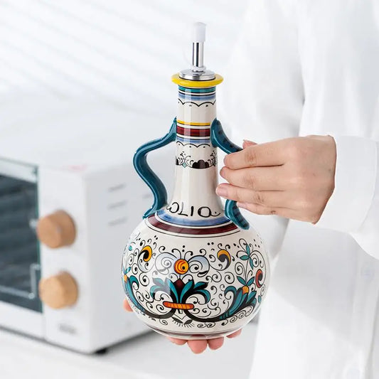 Handmade Ceramic Olive Oil Bottle